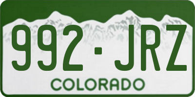 CO license plate 992JRZ