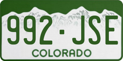 CO license plate 992JSE