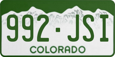 CO license plate 992JSI