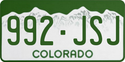 CO license plate 992JSJ