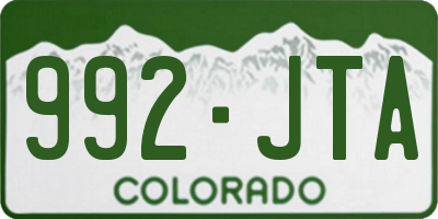 CO license plate 992JTA