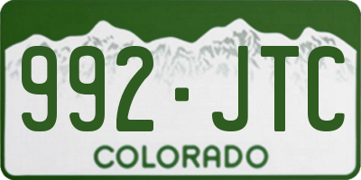 CO license plate 992JTC