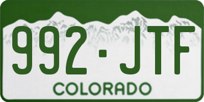 CO license plate 992JTF