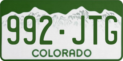 CO license plate 992JTG