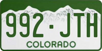 CO license plate 992JTH