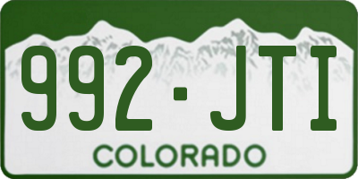 CO license plate 992JTI