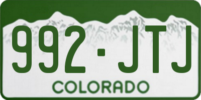 CO license plate 992JTJ