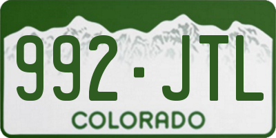 CO license plate 992JTL