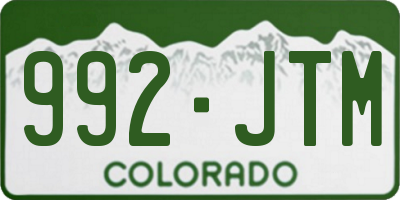 CO license plate 992JTM