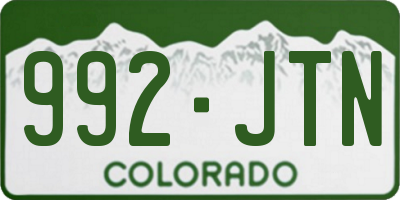 CO license plate 992JTN