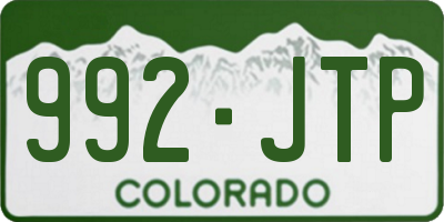 CO license plate 992JTP