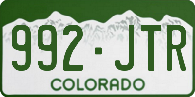 CO license plate 992JTR