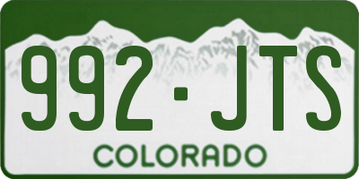 CO license plate 992JTS