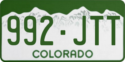 CO license plate 992JTT
