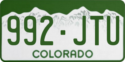 CO license plate 992JTU