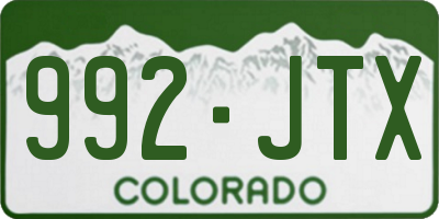 CO license plate 992JTX
