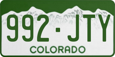 CO license plate 992JTY