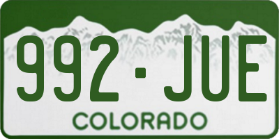 CO license plate 992JUE
