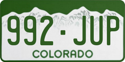 CO license plate 992JUP