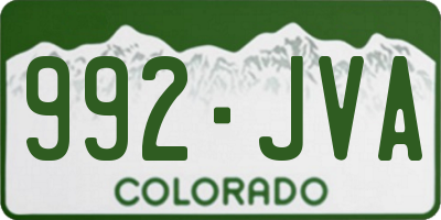 CO license plate 992JVA