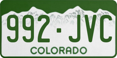 CO license plate 992JVC