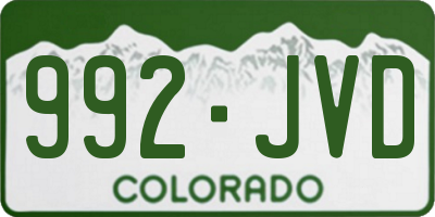 CO license plate 992JVD