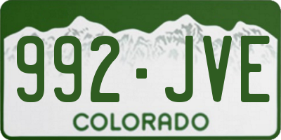 CO license plate 992JVE