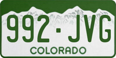 CO license plate 992JVG