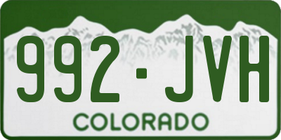 CO license plate 992JVH