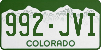 CO license plate 992JVI