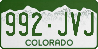 CO license plate 992JVJ