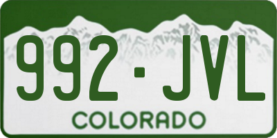 CO license plate 992JVL