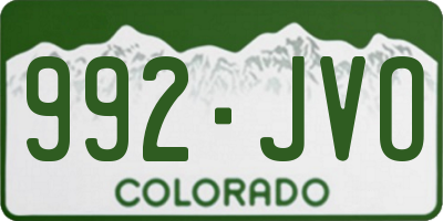 CO license plate 992JVO