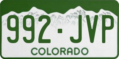 CO license plate 992JVP