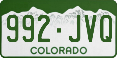 CO license plate 992JVQ