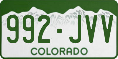 CO license plate 992JVV