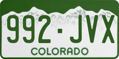 CO license plate 992JVX