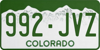 CO license plate 992JVZ