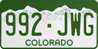 CO license plate 992JWG