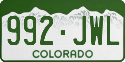 CO license plate 992JWL
