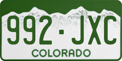 CO license plate 992JXC
