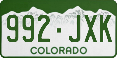 CO license plate 992JXK