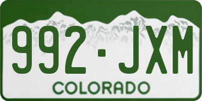 CO license plate 992JXM