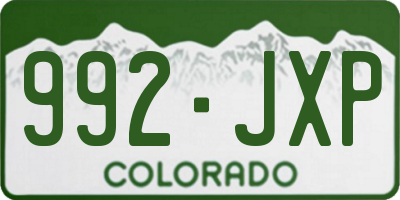 CO license plate 992JXP