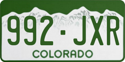 CO license plate 992JXR