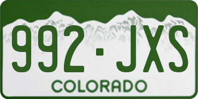 CO license plate 992JXS