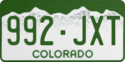 CO license plate 992JXT