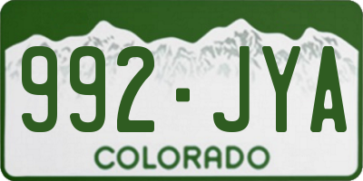 CO license plate 992JYA