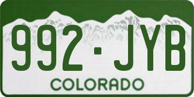 CO license plate 992JYB