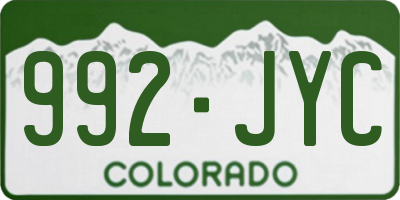 CO license plate 992JYC